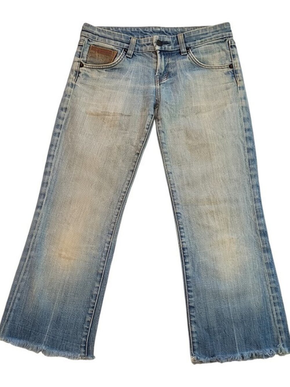 CITIZENS OF HUMANITY Crop Jeans Heavily Distressed Crop Frayed Jeans
